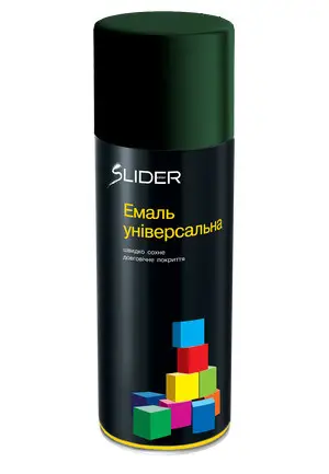 Емаль SLIDER color універсальна 6005 темно-зелена, в аер. упаковці, 400 мл